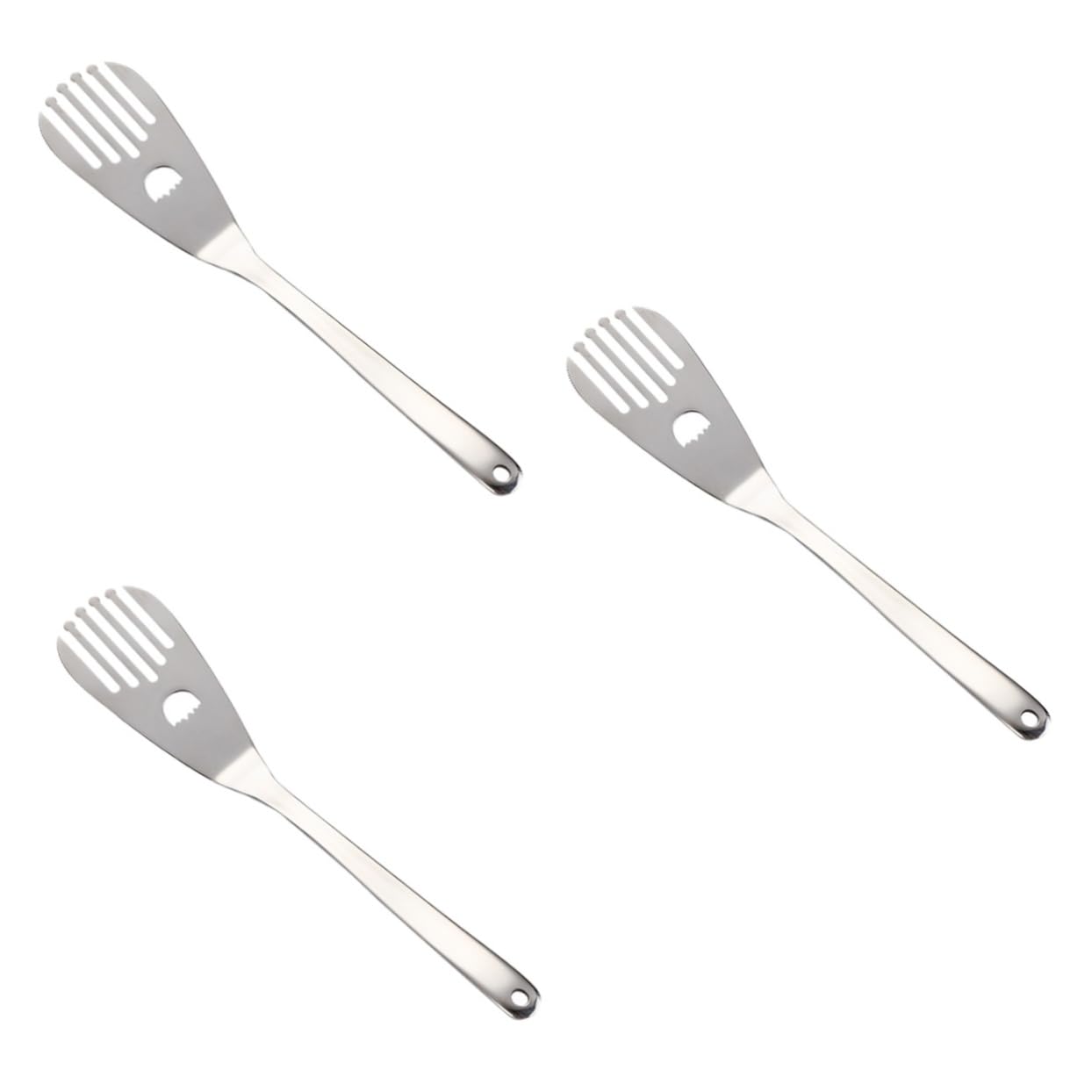 Happyyami 3piezas Espátula De Acero Inoxidable Para Cocinar Herramienta Multifuncional De Repostería y Parrilla Para Freír Cortar y Mezclar La Cocina