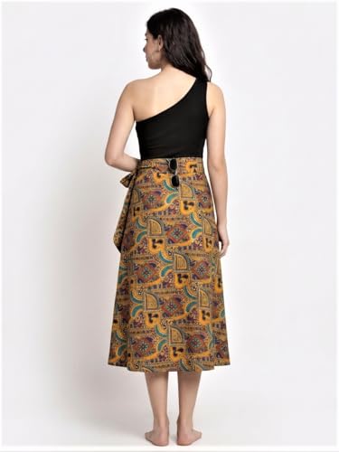 Image of Women's Boho Skirt High Low Split Summer Beach Midi Wrap Skirts