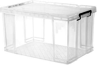 耐久性に特化した収納ボックス 日本製 防災 クリアケース コンテナ頑丈 衣装ケース プラケース 透明なプラスチック直角大容量衣類おもちゃキルト (とうめい,8L)