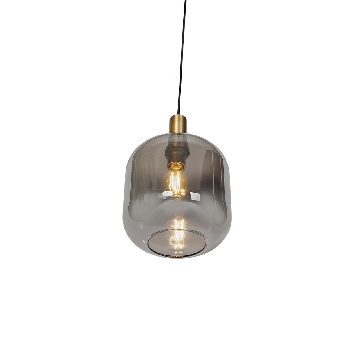 Qazqa zuzanna - Suspension - 1 lumière - Ø 25 cm - Noir et Or - Design - éclairage intérieur - Salon I Chambre I Cuisine I Salle à manger