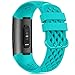 Gogoings Cinturino Compatibile per Fitbit Charge 4/Charge 3 Cinturini Sportivi Traspirante Donna Uomo Braccialetto di Ricambio Silicone per Charge3/Charge 4 Special Edition(Senza Orologio) (S, Ciano)
