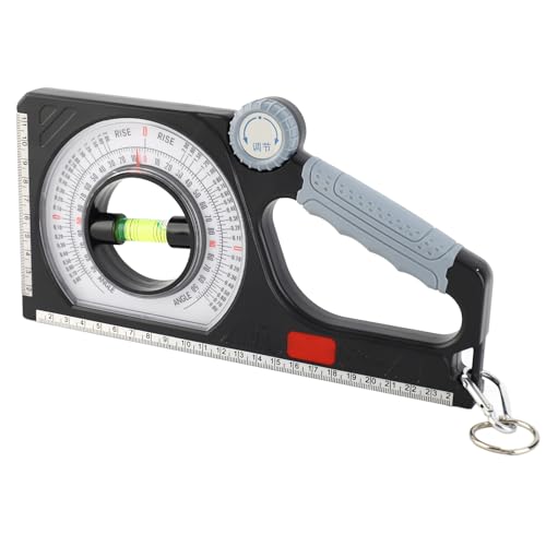 Image of Pitch Gauge Roofing, Dual-Scale Rotary Pitch Finder with Thumb Dial, Multifunction Tool, Multi-Function Slope Gauge Constructing Engineering 130 Angle Finder with Carabiner