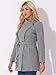 Allegra K Women's Classic Stand Collar Outwear Overcoat Long Sleeve Winter Belted Pea Coat Large Grey