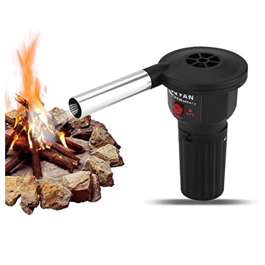 Dioche Air Blower, Electric Portable Fire Blower Grill Fire Starter Flame Exciter, Campfire Cooking Tools for BBQ Picnic Outdoor Camping Hiking Cooking Tool
