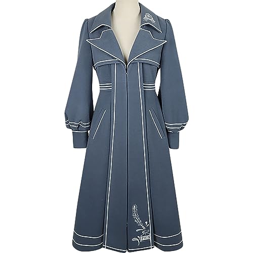 Sweet Teens Japanese Style Blue Lolita Dress Suspender Skirt and Long Coat Lolita Skirt Set(Color:Blue,Size:Small) steampunk buy now online