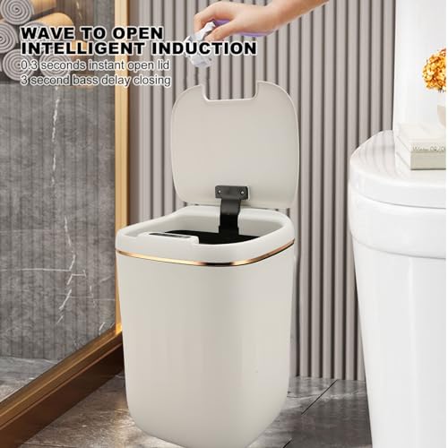 Caneca de basura automática 20L Luqeeg blanca miniatura 5