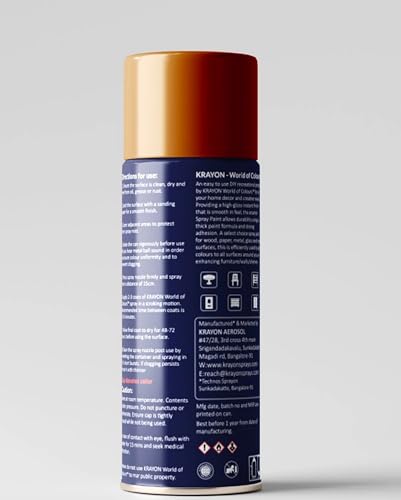 Image of BANNA Krayon Brown Acrylic Spray Paint 400 ml | Quick Dry Rust-Resistant Multi Surface Aerosol Spray Paint for Metal, Wood, Plastic, Glass, Furniture & DIY Projects