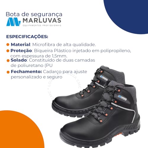 Botina Ocupacional Marluvas 75bpr29 Climp Mscbp Biqueira Pvc (75BPR29CLIMP, BR, Adulto, Numérico, 40