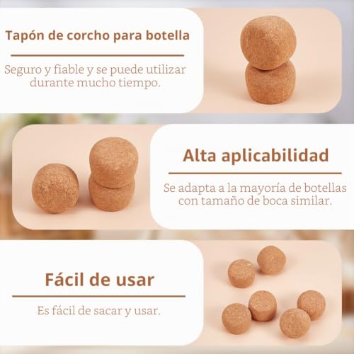 Miniatura 4 de Olycraft 8 Tapones De Corcho De Madera De 31 A 37 Mm, Tapones De Corcho Cónicos De Madera, Tapas De Corcho De Madera, Tapones De Repuesto Para Botellas De Boca Ancha, Accesorios De Botellas De Vidrio