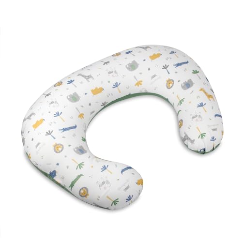 schlummersack Ergonomisches Stillkissen klein mit Baumwoll-Bezug Dschungel, Oeko-Tex, Schwangerschaftskissen