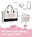 ELESTONE 50th Birthday Gifts for Her Canvas Tote Bag, Unique 50th Birthday Gifts for Women Born in 1975, Vintage 50 Year Old Handbag & Cosmetic Bag for Women Mom Sister Friend Wife