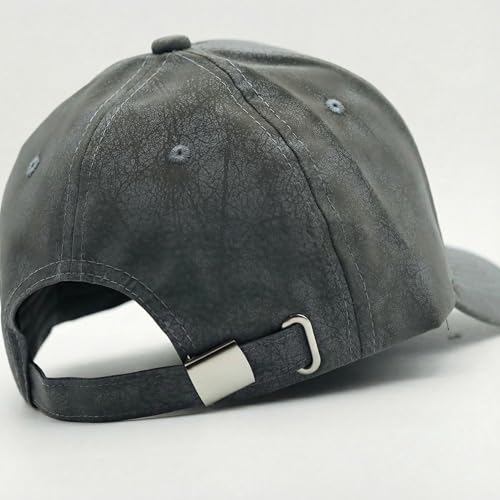 Image of kill off Premium Men's Leather Baseball Cap with Embroidered Patch, Adjustable Fit, Lightweight Comfortable Casual Wear Hat