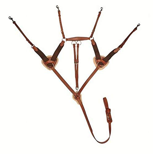 HKM SPORTS EQUIPMENT 4154 S Breastplate with Martingale Lined with Lambskin, London Brown, Pony Breastplate