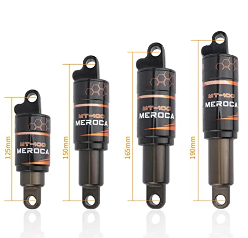 LUNJE bike Rear Shocks Bicycle Oil Spring Shock Absorber For E-Bike/Snow Bike/Scooter 125mm/150mm/165mm/190mm Rear Suspension Black 750LBS/850/1000LBS(165mm*750lbs)