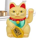 ♒【Alta calidad y comodidad】Nuestro brazo ondulante Lucky Cat está hecho de material ABS de alta calidad, la protección del medio ambiente es cómoda al tacto, no es fácil de romper y es duradera.