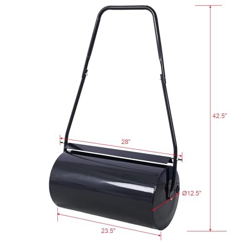 ZenithX Lawn Roller,Push/Tow Behind Water/Sand Filled Steel Yard Sod Roller for Garden Backyard,13 Gallon - Thumbnail 2
