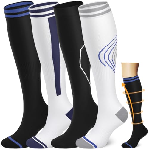 ACTINPUT Compression Socks for Women and Men, Knee High Support Stockings for Work, Standing All Day, Long Shifts, Daily Wear, All-Day Leg Support