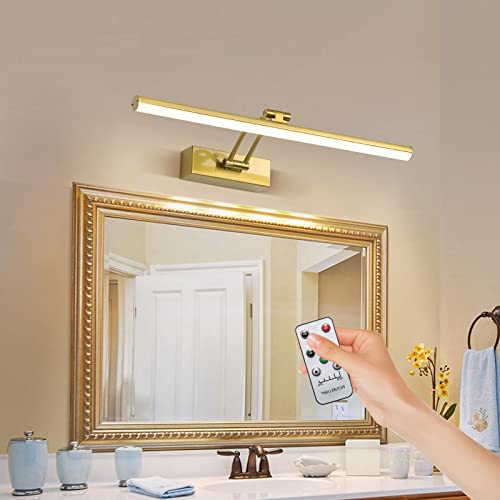 Funchday Picture Lights,Rechargeable Battery Picture Light For Paintings With Remote, Dimmable Art Light With Timer,16“ Full Metal Display Light For Wall Scone Frame Portrait Copper #TOP1