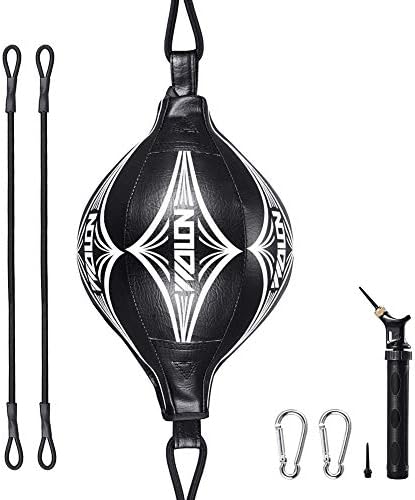 Hughdy Speed Bag Platform Set with Speed Bag Swivel and Speed Bag Platform for Boxing Universal Suspended Speed Ball Double End Boxing Ball with Pump and Hookï¼ˆBlackï¼‰
