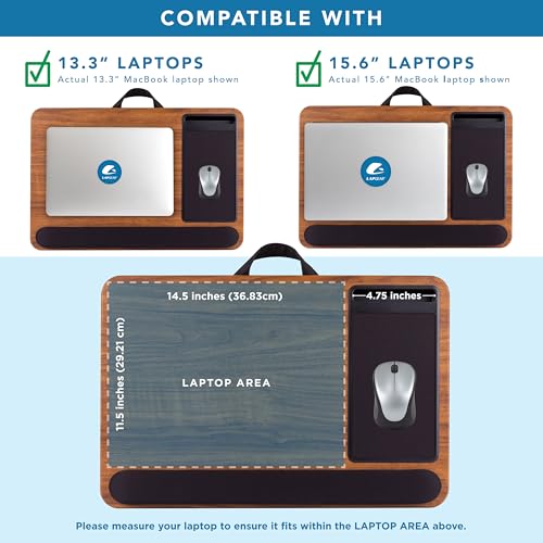 Image of LAPGEAR Home Office Pro Lap Desk - Espresso Woodgrain, Fits 15.6 inch Laptops, Home Office Pro (Pack of 6)