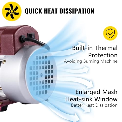 Bomba de vacío para HVAC y refrigeración, 4,5 CFM, 1/3 HP, monoetapa, para aire acondicionado doméstico y empaque al vacío miniatura 3