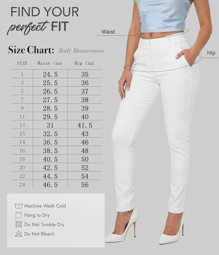 Image of Hybrid & Company Women's Work Chino Pants | Super comfy stretch fabric, flat front design, tailored fit, suitable for office, work, casual wear, and everyday comfort