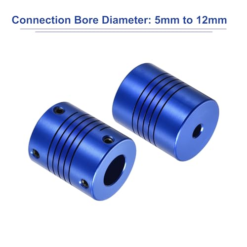 QUARKZMAN 1 Stück 5mm bis 12mm Aluminiumlegierung Wellenkupplung L30xD25 Flexibler Kuppler mit Schrauben für Encoder und Motoren, Blau