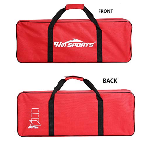 Win SPORTS Ladder Toss Outdoor Game Set Indoor Ladder Ball Toss Game with 6 Weighted Bolos, Carrying Case and Sand Weighted PVC Piping,Games for Adults, Kids, Family