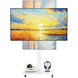 Design à roulettes : le meuble TV est équipé de quatre roulettes qui peuvent pivoter à 360 degrés, ce qui est flexible et facile à déplacer et à régler. Les roulettes sont équipées de freins qui peuvent être fixés avec une légère marche pour garantir la stabilité lors de l'utilisation.