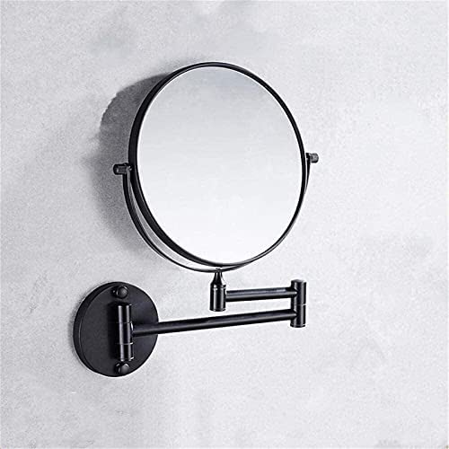 Miroir de salle de bain mural pliable de 8 pouces noir double face