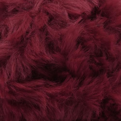 Image of NICEEC 6 Skeins Soft Faux Fur Yarn 210yds /10.6oz- S68#Dark Red | Crochet & Knit, DIY Project Starter Kit,Handbag,Sun Hat,Shoes, Shopper Bag