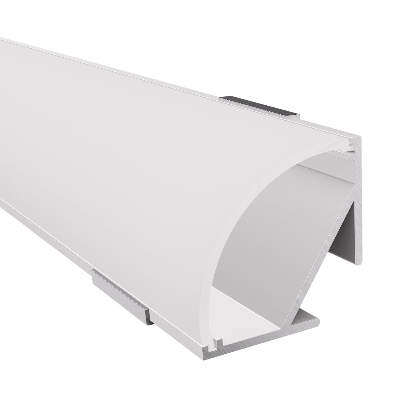 LED Aluminiumprofil - Eckprofil weiß | 200 cm | Opale Abdeckung + Zubehör | für bis zu 16 mm LED-Streifen | 2m | Fulda