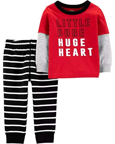 Carter's Baby Boys' 2-Piece Valentine's Day Set (3 Months, Black/Red)