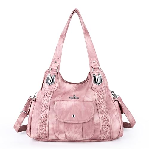 Image of Angel Kiss Purses and Handbags for Women Washed Vegan Leather Crossbody Hobo Satchel Shoulder Tote Purse