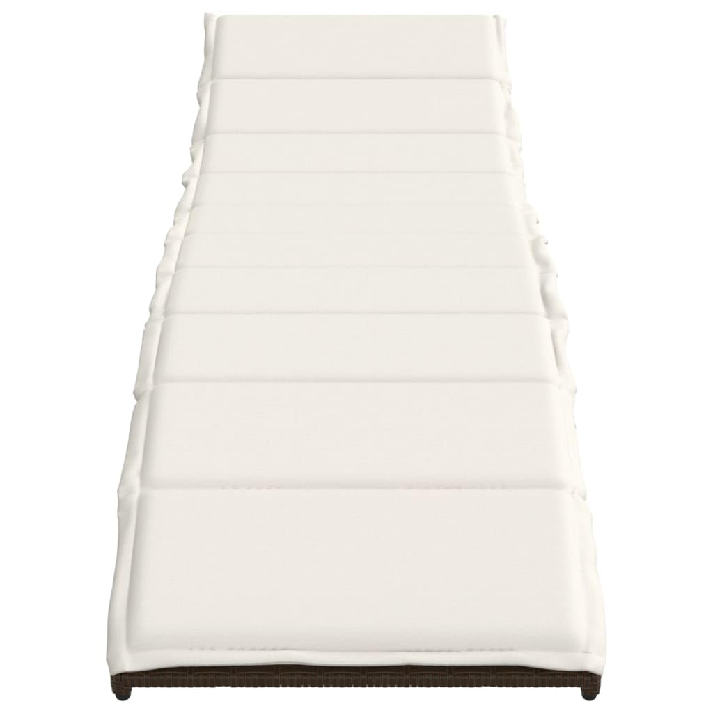 Tomostar Bain de Soleil, Chaise Longue Jardin Extérieur Transat pour Piscine avec Coussin Marron 55x199x50 cm résine tressée