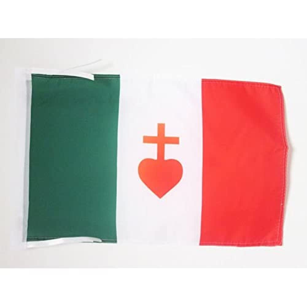 AZ FLAG Bandiera Italia Sacro Cuore di Gesù 45x30cm - Bandierina Cattolica Italiana 30x45cm