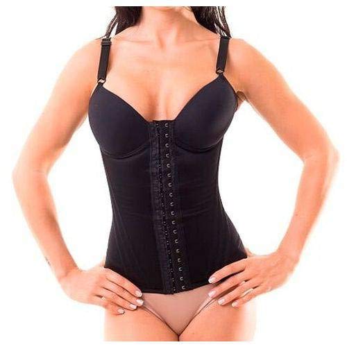 Cinta Alta Compressão Com Bojo 12 Barbatanas (Preto, G)