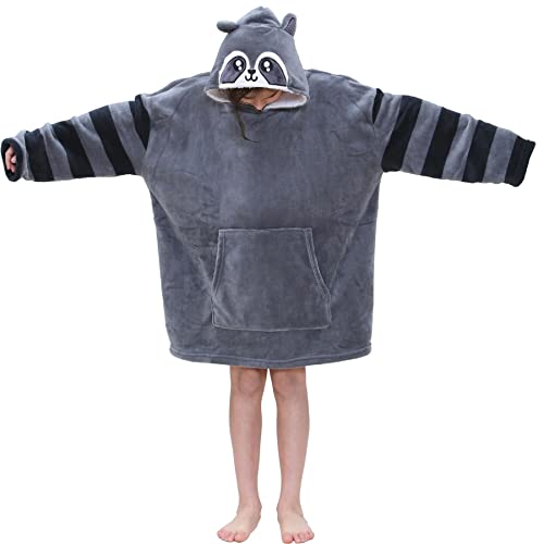 A2Z 4 Kids Filles Garçons Surdimensionné Hoodie Animal - Snuggle 957 Raccoon Kids 3-6