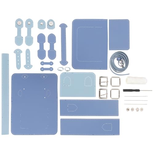 Kit de tricot pour sac DIY en PU cuir avec bandoulière et matériel de couture complet