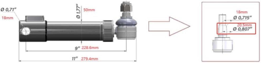 DVPARTS New Power Steering Cylinder 3401553M92 Compatible with Massey Ferguson 240 s/n N01001-later 253 360 362