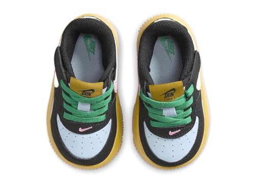 Nike Force 1 Low LV8 2 EasyOn Baby/Toddler Shoes (FN0408-001, Black/Light Armory Blue/Playful Pink/Summit White) Size 43
