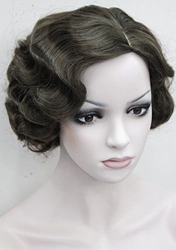 StrongBeauty Vintage Marilyn Monroe Cosplay Wig Short Wavy Flapper Wig (#8 Medium Ash Brown)