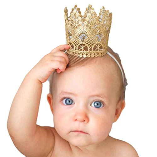 Highpot Baby Girl Queen Crown Lace Headband Photo Party Princess Headdress