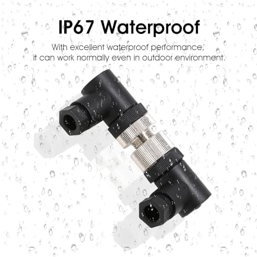 Image of M12 8 Pin Female A Code Sensor Aviation Plug Industrial Circular Connector Waterproof IP67 Right Angle 12mm Connector Plug Cable Adapter