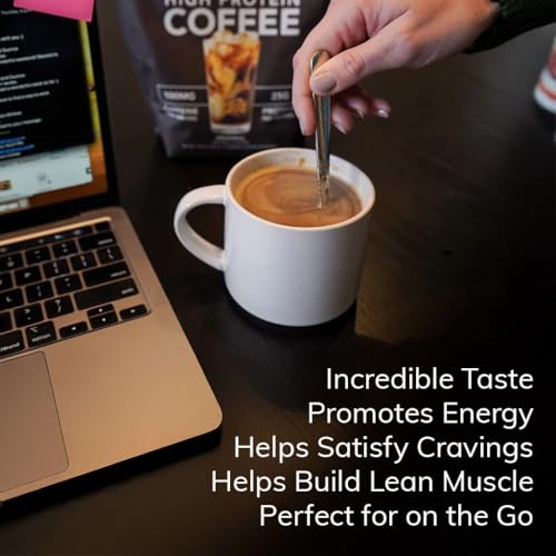 High Protein Columbian Coffee Powder |25 Grams Whey Isolate|100mg Natural Green Tea Caffeine |0 Added Sugar Keto Gluten Free 99.9% Lactose Free|Hot or Iced |15 Serving (15 Servings, Original)