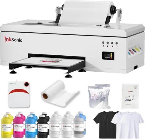 RocRow InkSonic R1390 DTF Printer, A3 T-Shirt Printing Machine, C13...