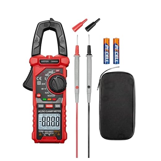 AstroAI Digital Clamp Meter Multimeter 4000 Counts Auto-ranging Amp Tester Measuring AC/DC Voltage & Current, Resistance, Capacitance, Frequency, Continuity, Live Wire Test, NCV Detection, Black