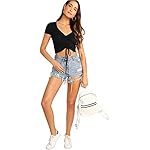 Verdusa-Womens-Ruched-Drawstring-Front-V-Neck-Crop-Tee-Top