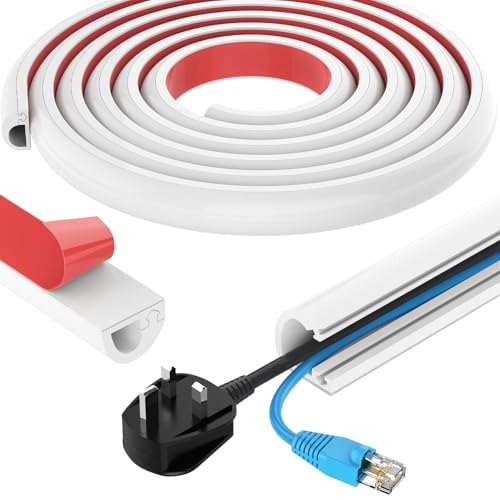 78 Inch Wall Cord Hider, Silicone Self Adhesive Cable Hider Cord Cover, Flexible Wire Covers for...