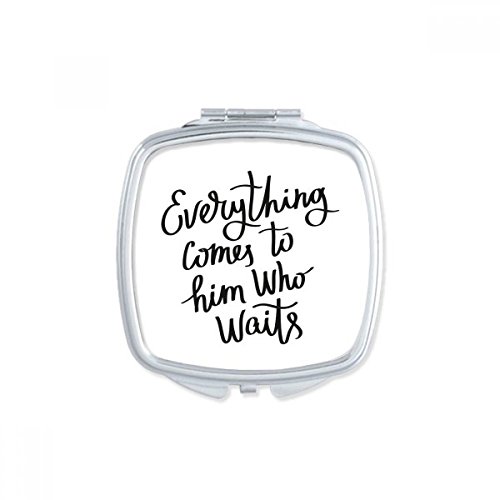 Miroir compact portable multicolore avec citation positive pour sac à main